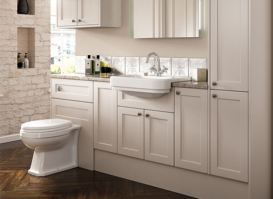 Traditional sink and cupboards in bathrooms Oswestry